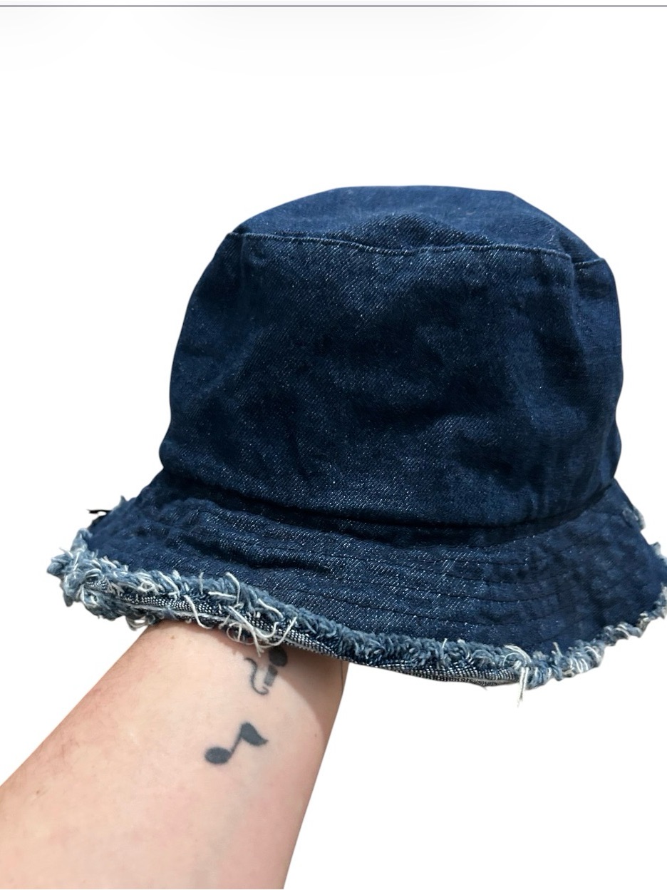 Urban Outfitters Frayed Denim Bucket Hat - Indigo Blue